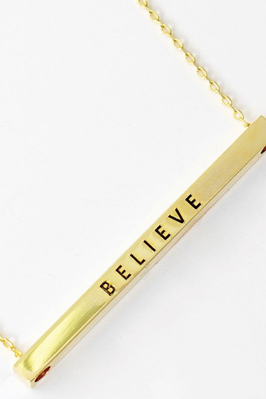 Gold-Dipped Brass Message Necklace